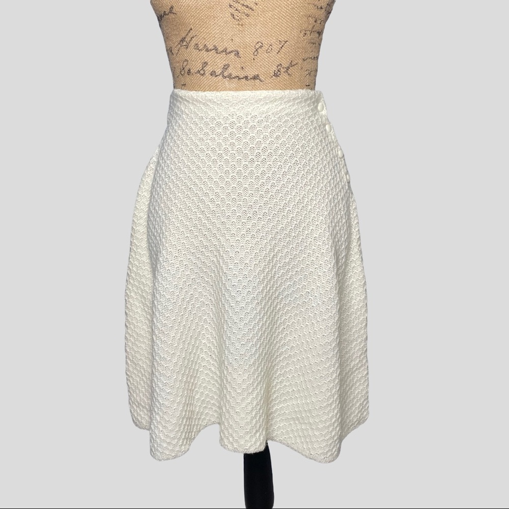 Dialogue 1X Ultra Merino Wool Knit Skirt Plus Size High Waist Side Buttons